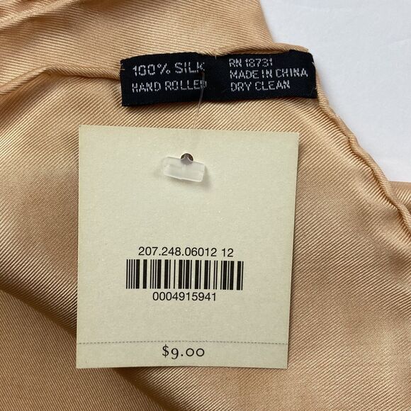 Bachrach Handkerchief Set of 2 Vintage 90s 100% Silk Hand Rolled Deadstock - Picture 4 of 7